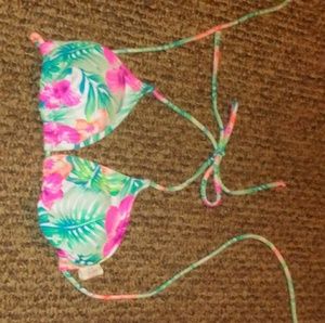 Bright floral padded bikini top